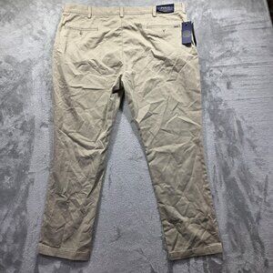 Polo Ralph Lauren Pants Mens 42x30 Tan Slim Fit Chino Valley Cotton Casual New